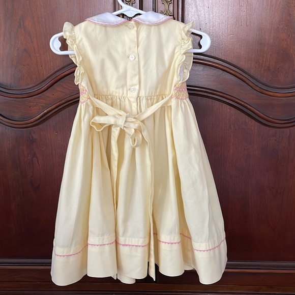 ANAVINI Smocked Embroidered Yellow Dress Size 18M - Picture 7 of 8